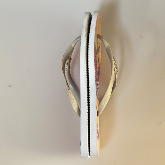 HAVAIANAS Women's Flip Flops Angel Wing Design Beige Multi-Color SizeUS 8/L - Picture 6 of 9